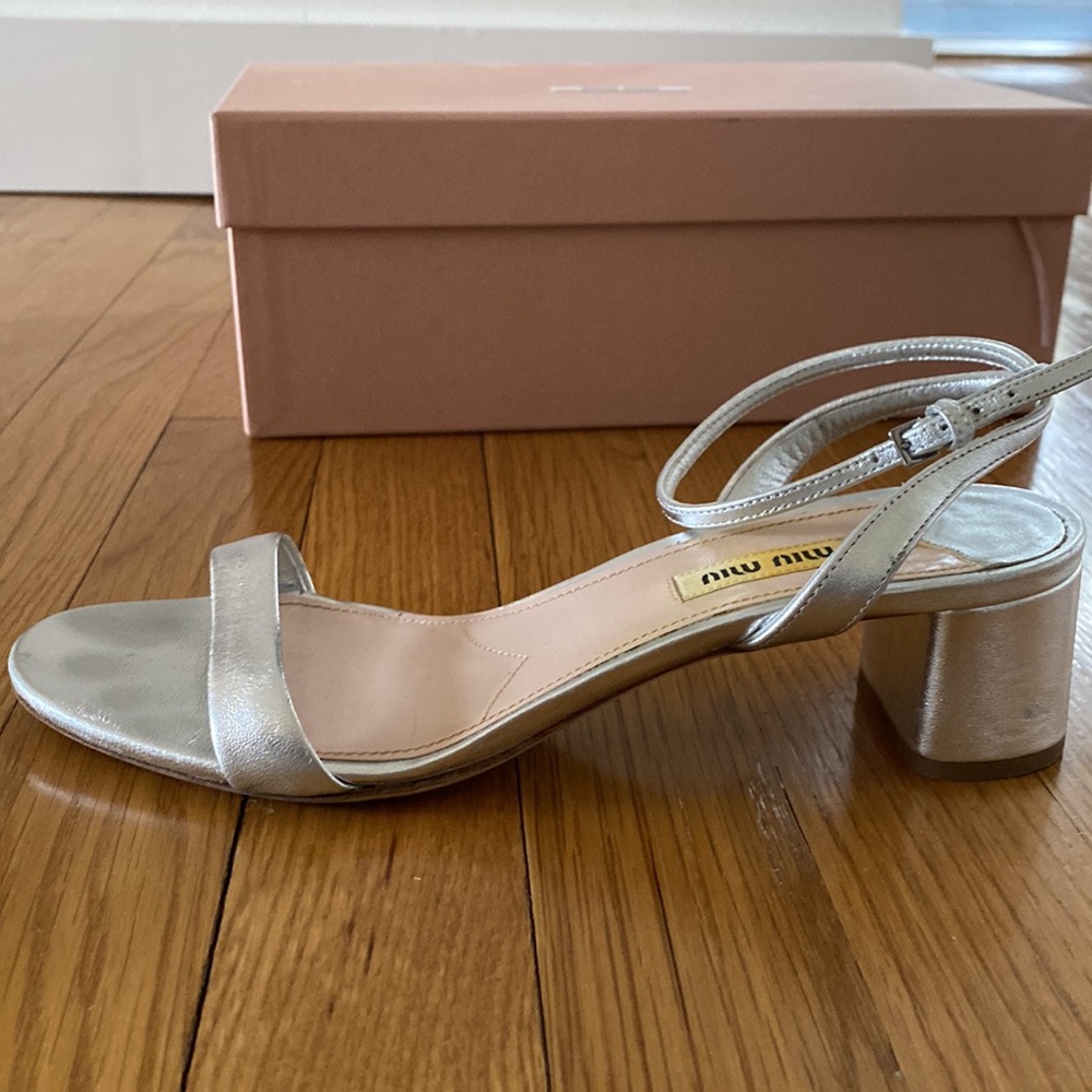 Miu Miu Block Heel Sandal 37.5 W/ Box - image 6